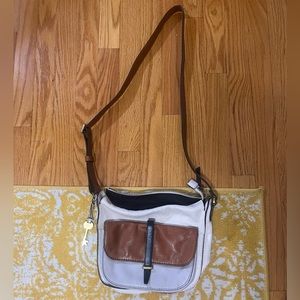 fossel cross body multicolored leather bag medium size